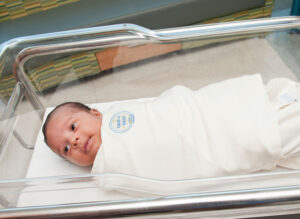 This infant is protected against SIDS, guidelines UVA Health pediatricians helped develop.